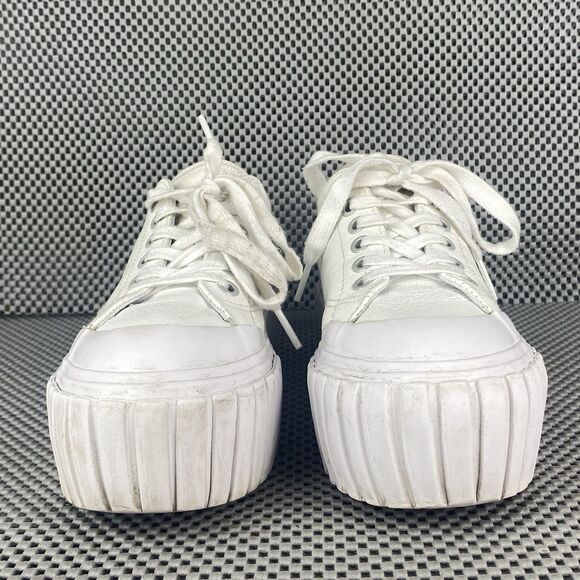 Diesel S-Hanami Sneakers Womens Size 7 White Leather Low Top Platform Lace Up - Picture 6 of 13